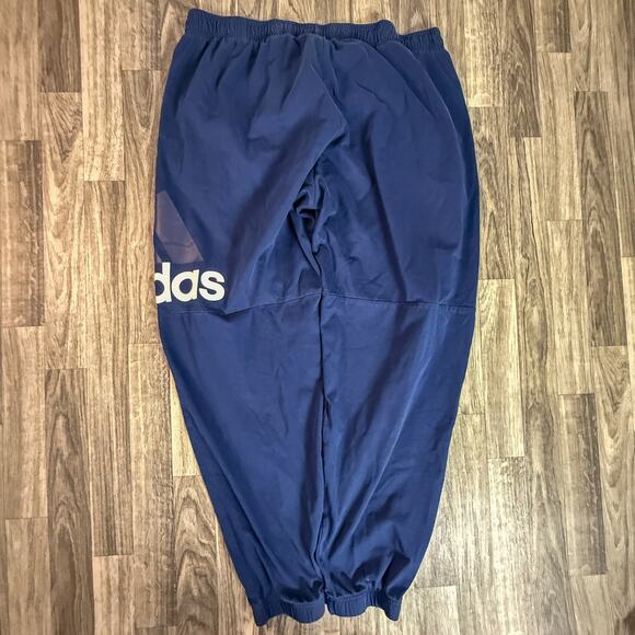 Adidas Men’s Navy Blue Logo Jogger Sweatpants 2XL Elastic Waist Cuffed Leg - Picture 1 of 8